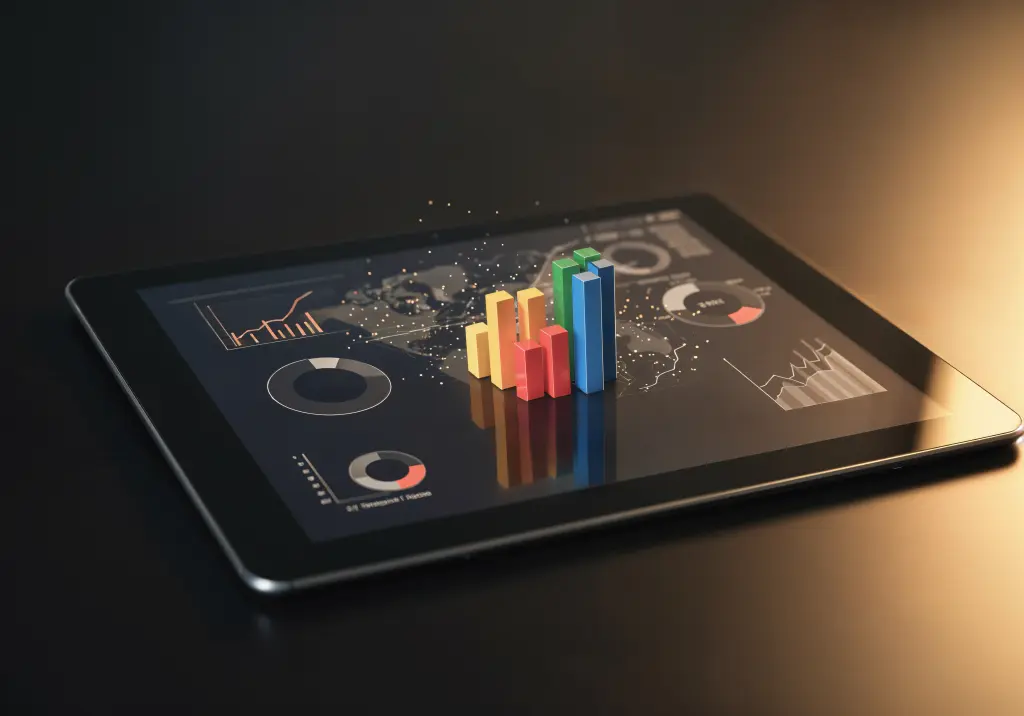Machine learning dashboard showing ROI analytics and performance metrics