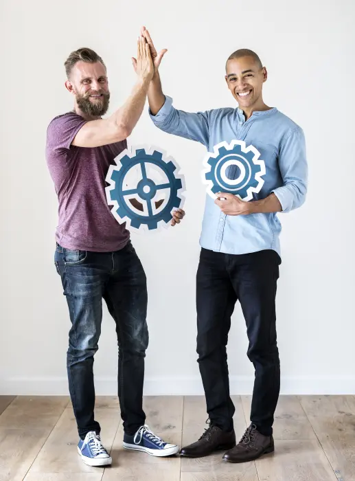 Nederlandse business team viert automatisering succes